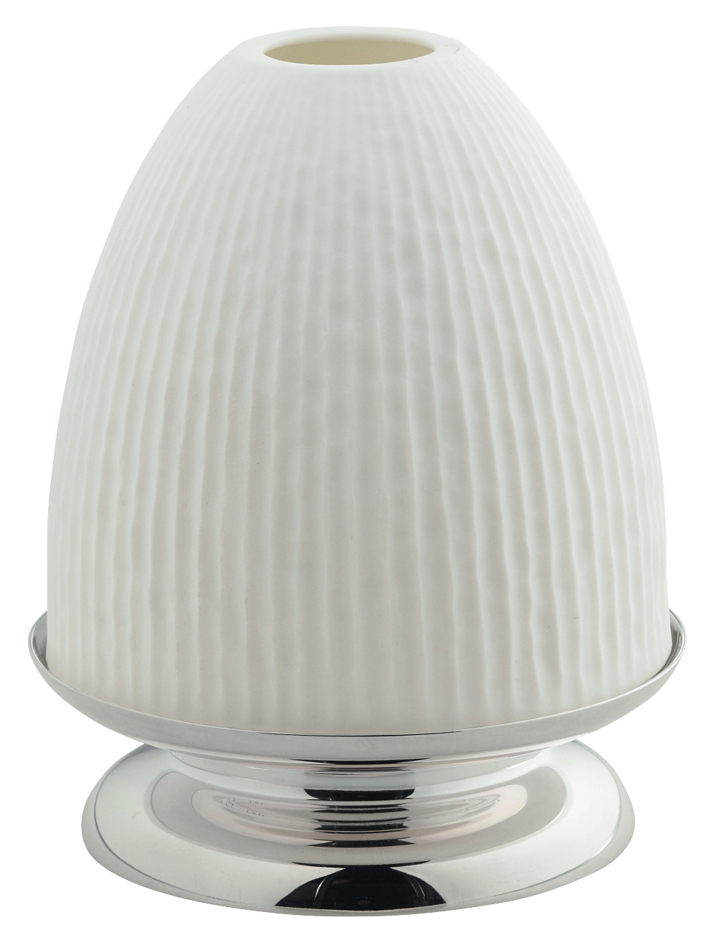 Hurricane lamp (porcelain lampshade) in silver plated - Ercuis